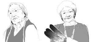 Portrait images of Dr. Russell Kiáux Jim and Dr. Virginia Tuxámshish Beavert, PhD
